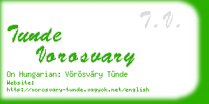 tunde vorosvary business card